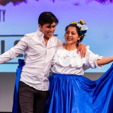 a latinx couple dancing