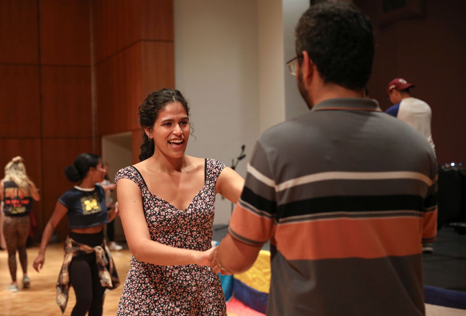 Couple dancing at Latin Rhythms Workshop. 