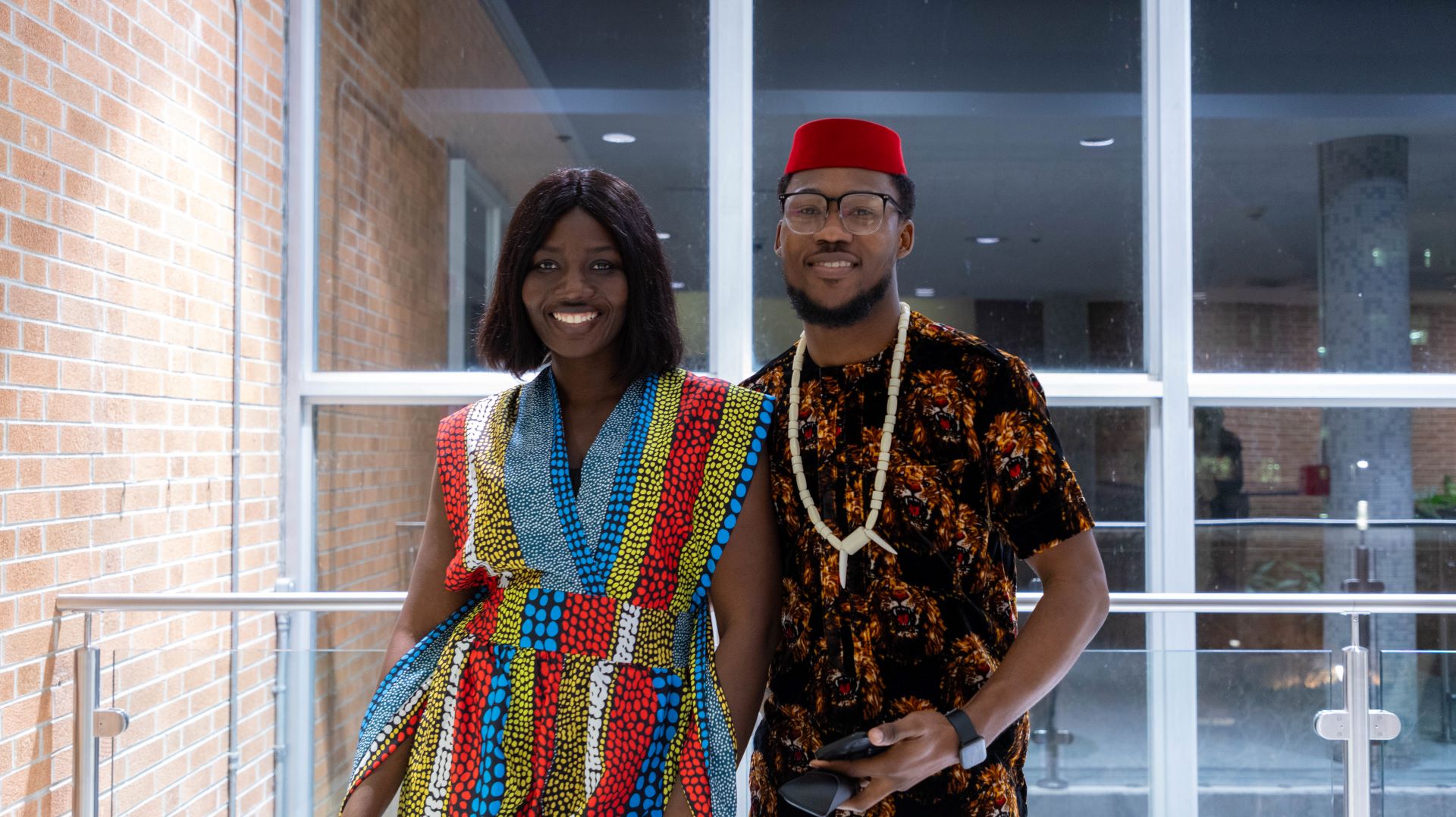 African students dressed in traditional clothes