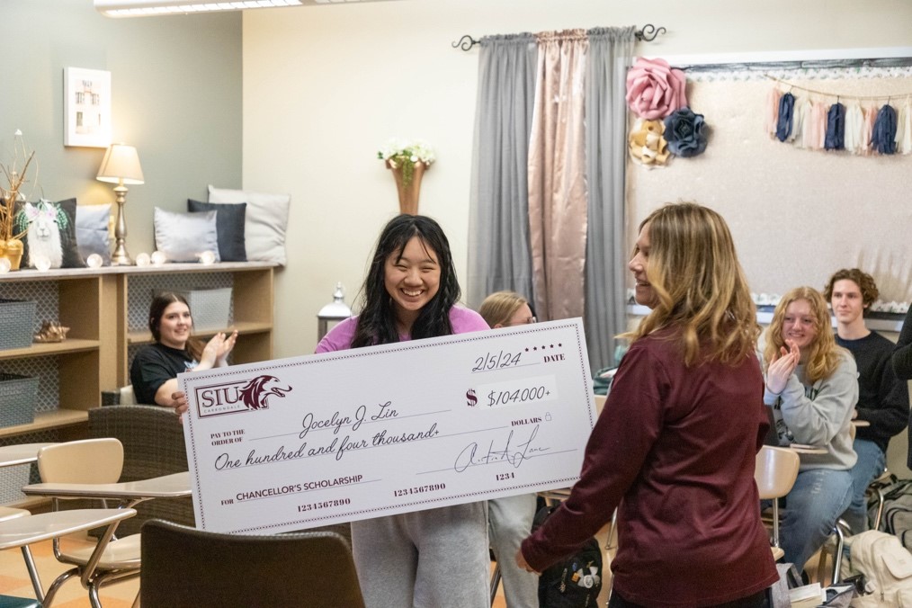 Local high-school student receiving the Chancellor's Scholarship.  