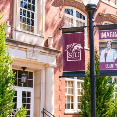 SIU equity banner on campus