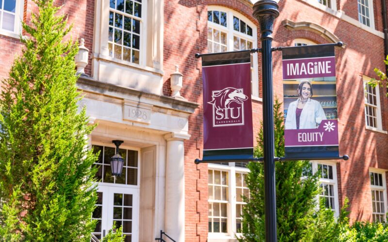 SIU equity banner on campus