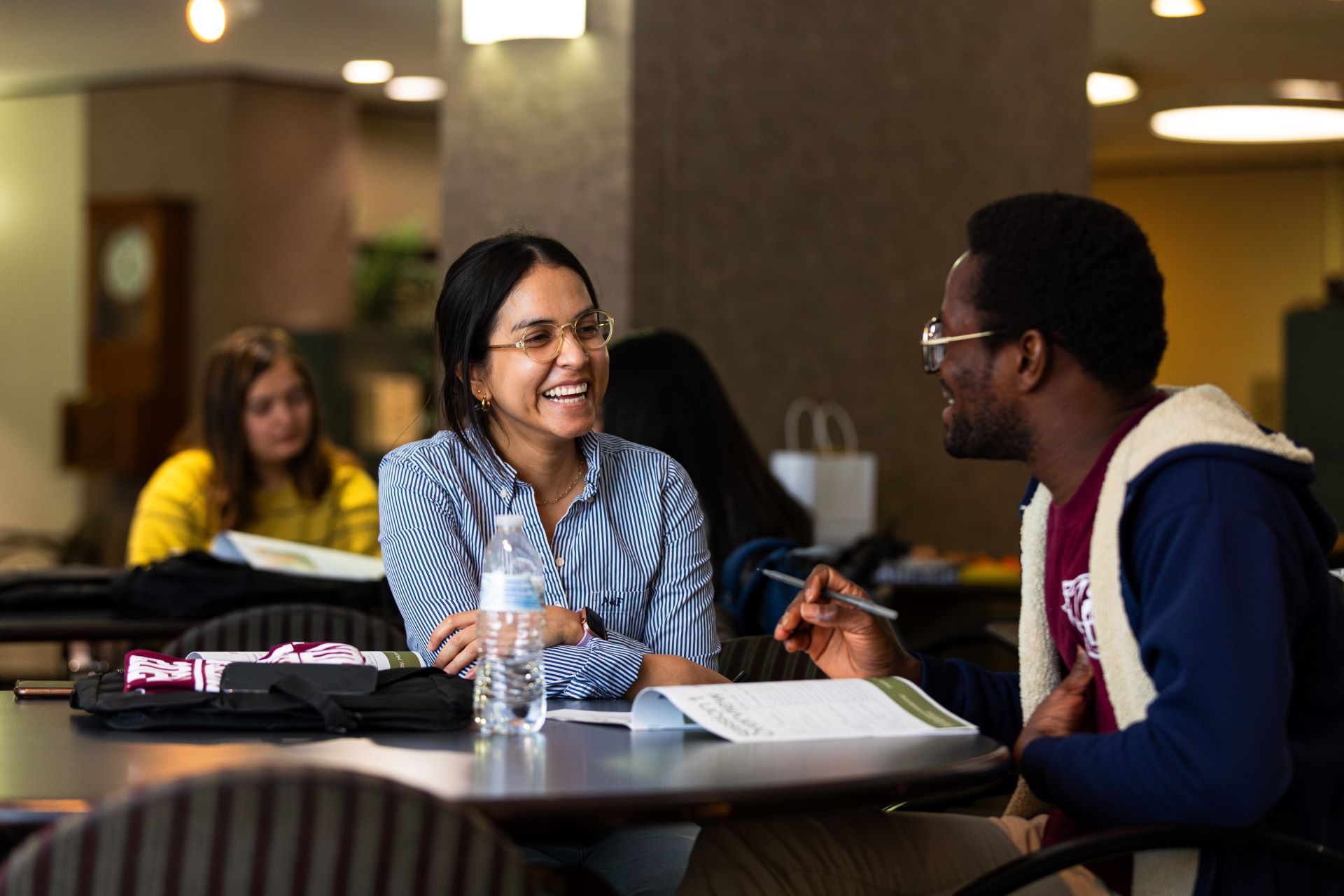 Students studying together. 