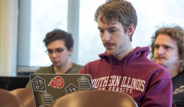 student using a laptop