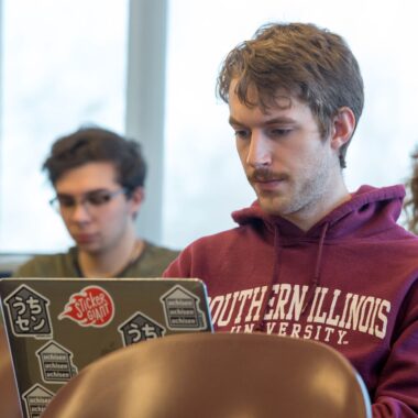 student using a laptop