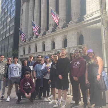 ssif in front of the dow jones building in nyc