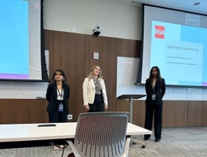 giving a presentation in the office