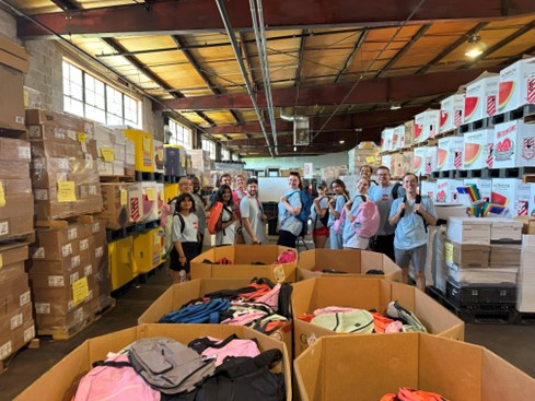 volunteering in a clothing warehouse
