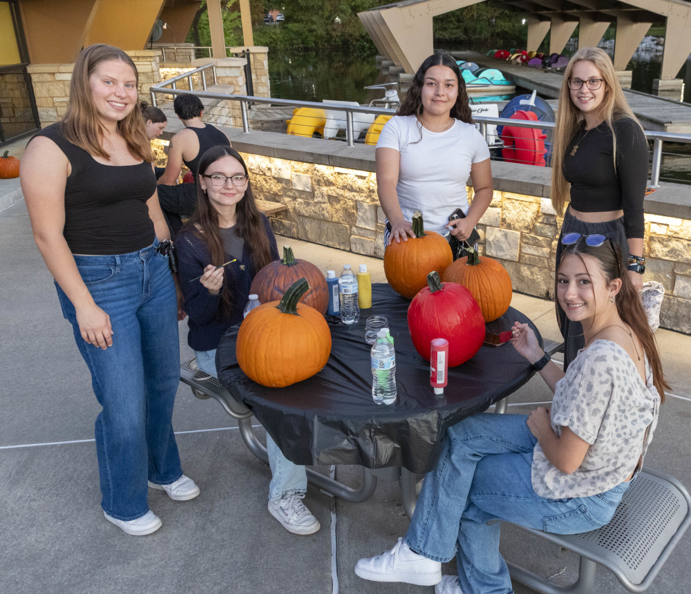 Pumpkin carving at Campus Lake