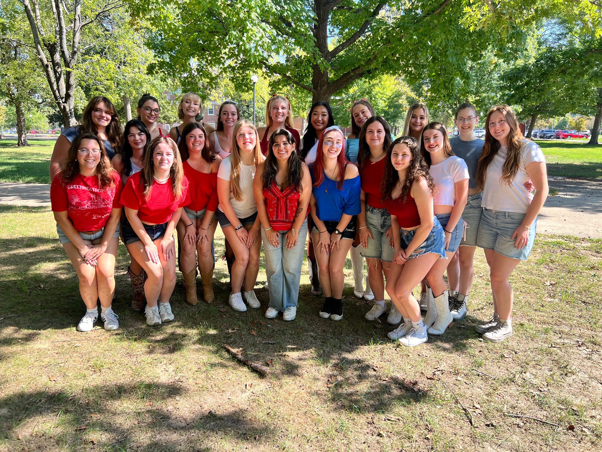 My sorority and I ready for Greek Sing on Saturday.