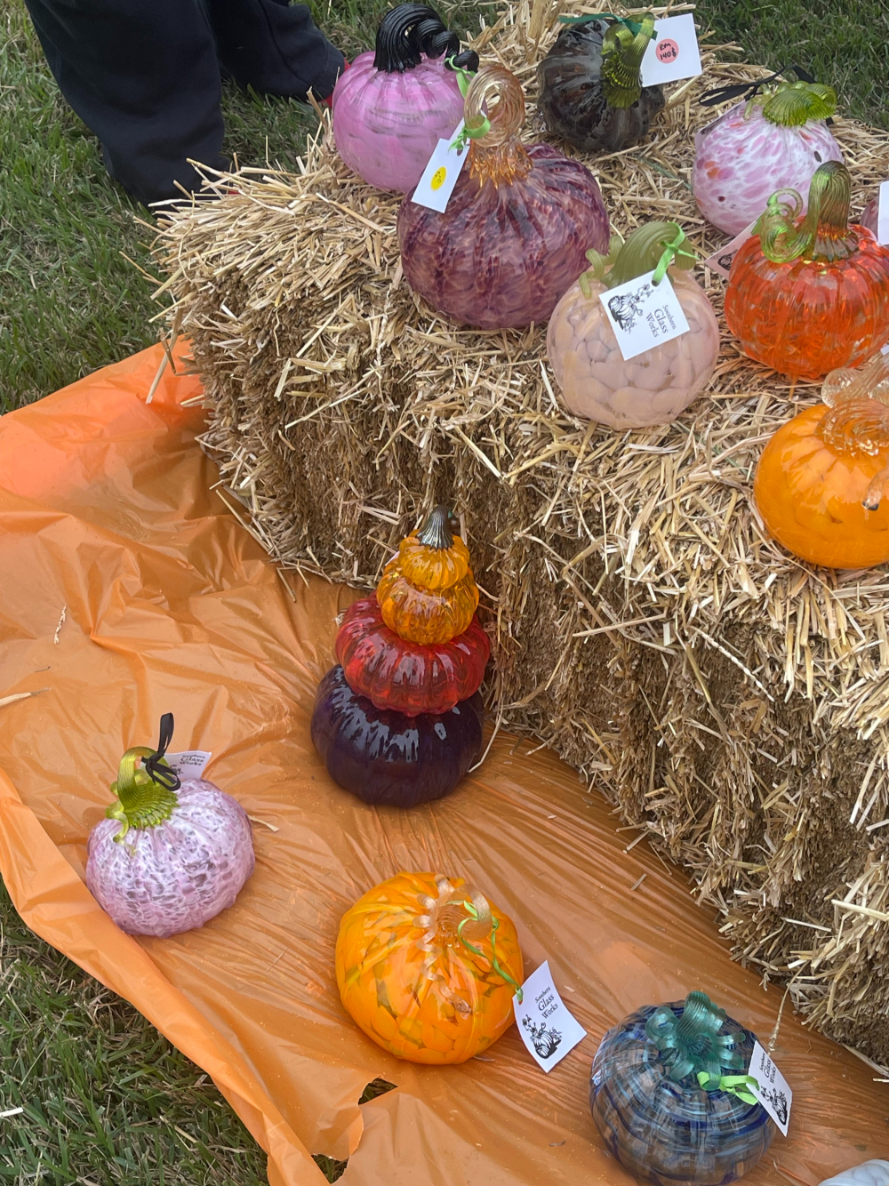 Glass pumpkins featured at the pumpkin sale