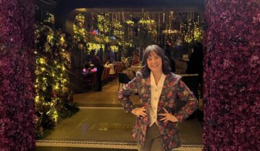 Me pictured in front of the pop-up bar/frill Violet's inside of Union Station in ST. Louis (a restaurant owned and managed by LHM) during my externship