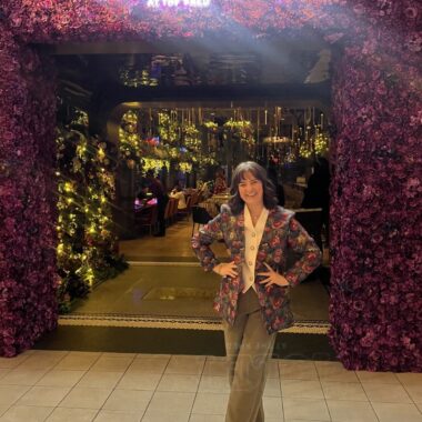 Me pictured in front of the pop-up bar/frill Violet's inside of Union Station in ST. Louis (a restaurant owned and managed by LHM) during my externship