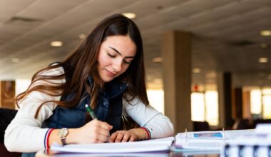 student studying in the library