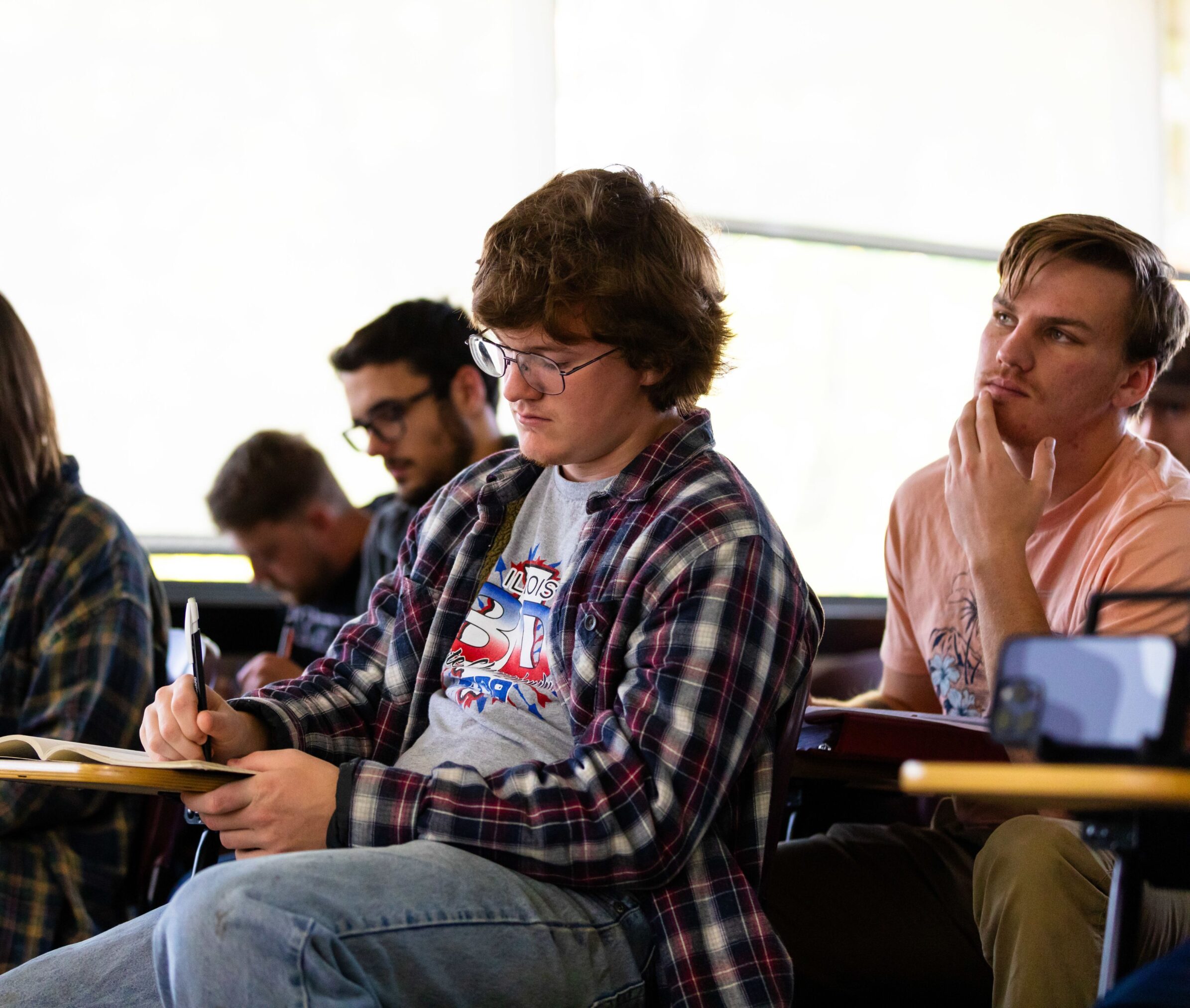 Students paying attention in calculus class