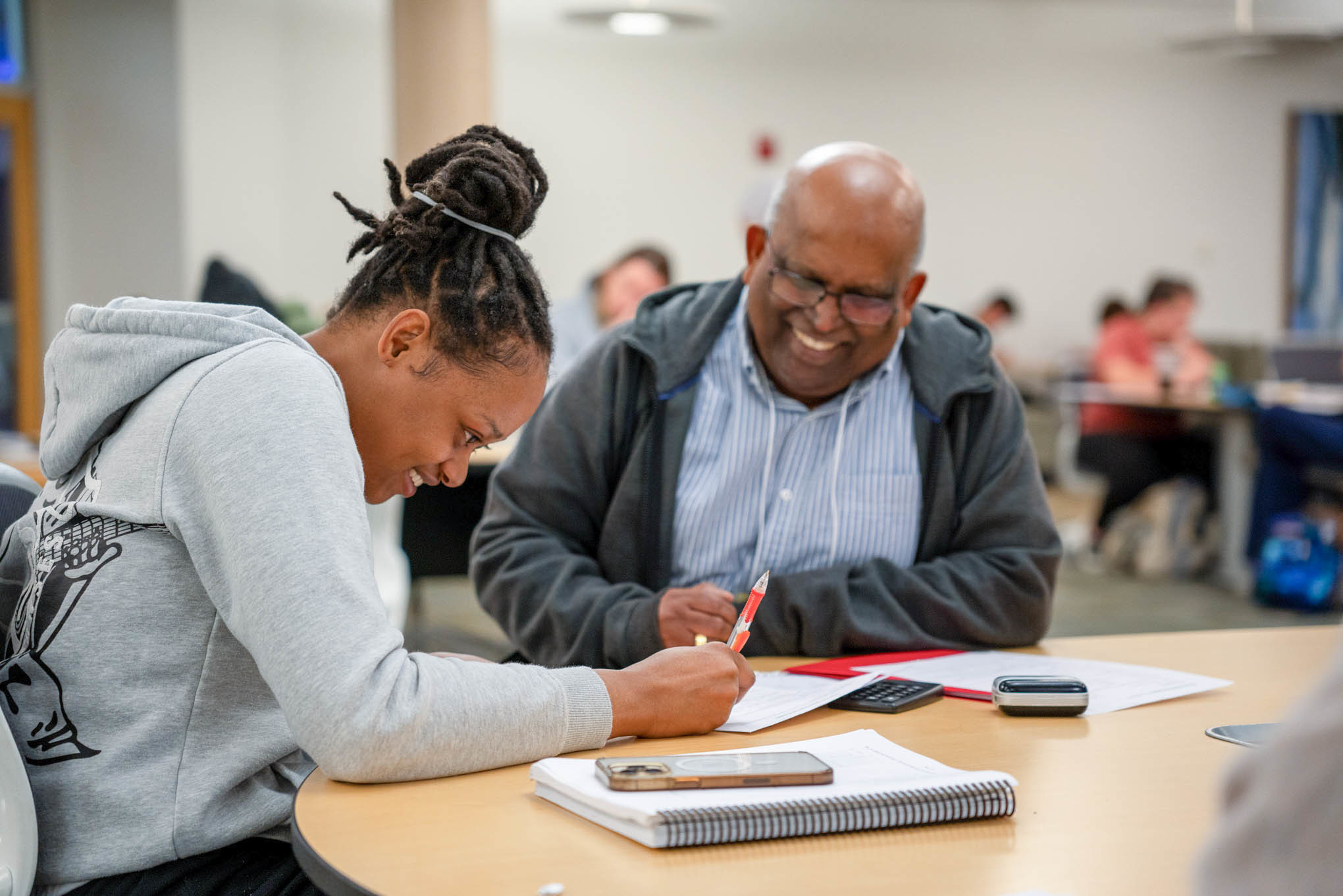 Study jam on the 7th floor of Morris Library