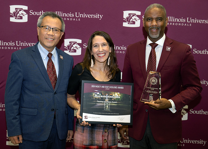 Julie Rendleman receives the 2026 Teaching Excellence Award.